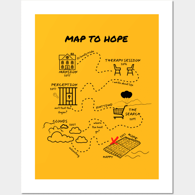 Map to Hope Wall Art by Lottz_Design 